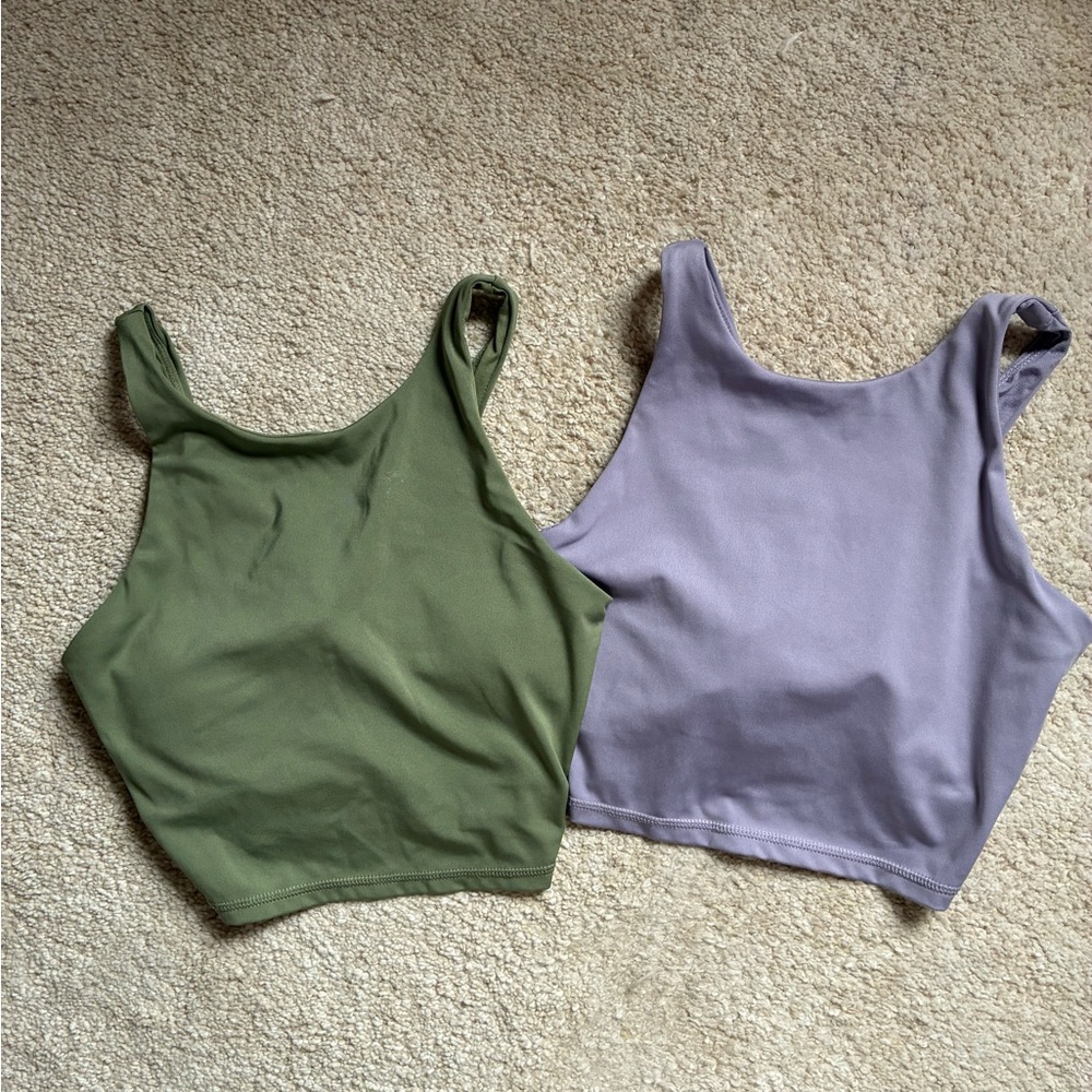 Women's Green and Purple workout Tank Tops